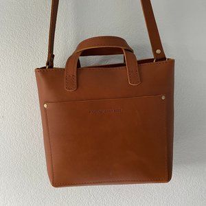 Mini Leather Crossbody Tote